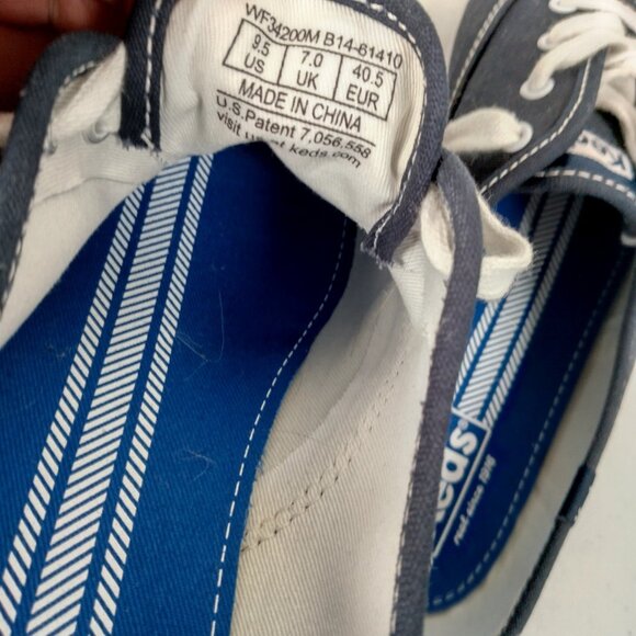 Keds Sneakers Shoes Women US Size 9.5 Blue Canvas Lace Up Classic Flat - Picture 3 of 16